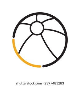 Icono de bola de playa aislado objeto de verano Ilustración vectorial