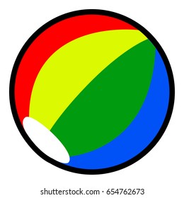 Isolated beach ball on a white background, Vector illustration