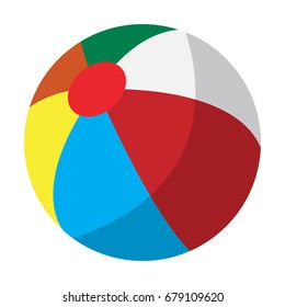 Isolated beach ball on a white background, Vector illustration