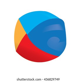 Isolated beach ball, Vector illustration