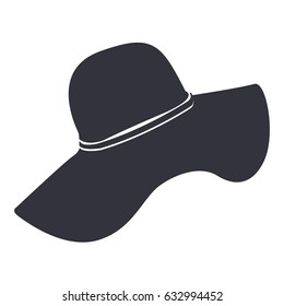 Isolated beach hat silhouette on a white background, Vector illustration