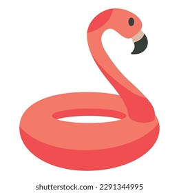 Salvavidas de playa aisladas con icono de forma de flamingo Vector