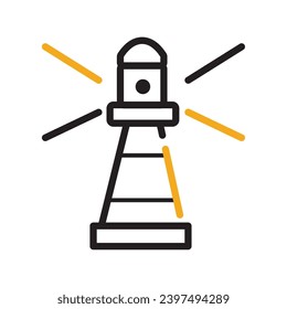Isolated beach lighthouse icon Flat design Vector illustration