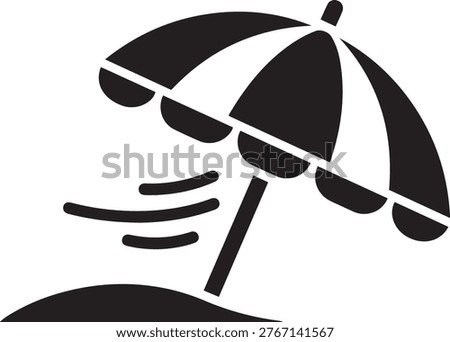 Isolated beach umbrella icon. Ideal for travel and leisure themes.