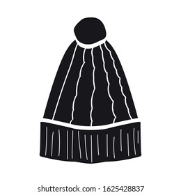 Isolated beanie image. Winter clothes icon - Vector