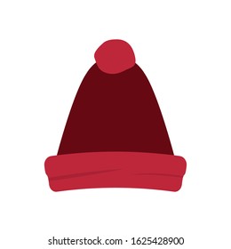 Isolated beanie image. Winter clothes icon - Vector