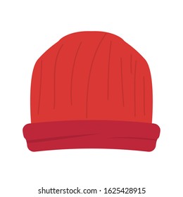 Isolated beanie image. Winter clothes icon - Vector