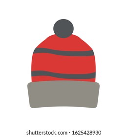 Isolated beanie image. Winter clothes icon - Vector