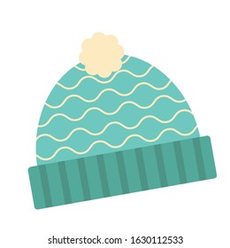 Isolated beanie image. Winter clothes icon - Vector