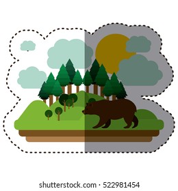 Isolated bear animal design