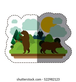 Isolated bear animal design
