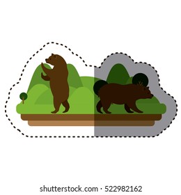 Isolated bear animal design
