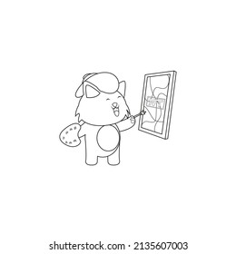 Isolated bear art animated ntf draw art digital illustration vector