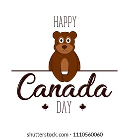 Isolated bear. Canada day