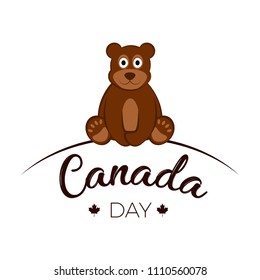 Isolated bear. Canada day