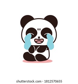 Isolated bear crying kawaii. Emoji of a bear - Vector