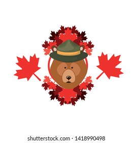 Isolated bear forest animal design