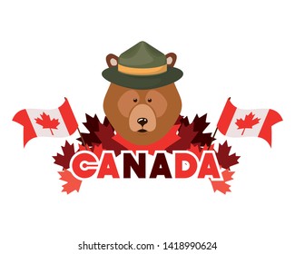 Isolated bear forest animal design