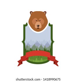 Isolated bear forest animal design
