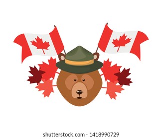 Isolated bear forest animal design
