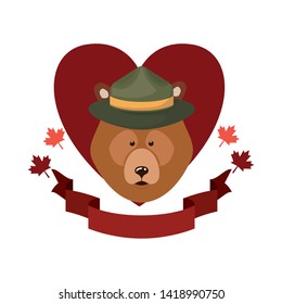 Isolated bear forest animal design