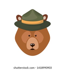 Isolated bear forest animal design