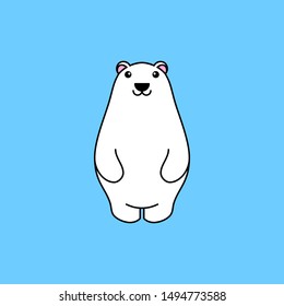 Isolated bear icon on a light blue background. The icon bears modern symbols for graphic and web design.