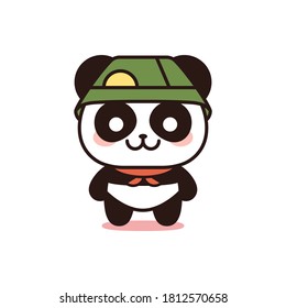 Isolated bear kawaii with scarf and hat - Vector