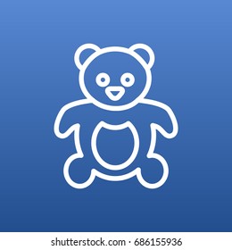 Isolated Bear Outline Symbol On Clean Background. Vector Teddy Element In Trendy Style.