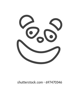 Isolated Bear Outline Symbol On Clean Background. Vector Panda Element In Trendy Style.