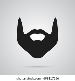 Isolated Beard Icon Symbol On Clean Background. Vector Hipster Element In Trendy Style.