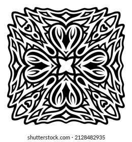 Einzeln schöne schwarze Stammes-Vektorgrafik mit Herzformen
