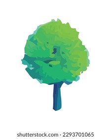 Hermoso árbol verde brillante aislado