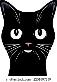Isolated Beautiful Cat portrait illustration