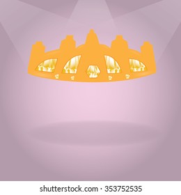 Isolated beautiful crown on a colored background