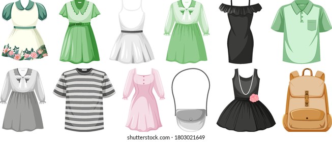 Isolated beautiful female outfit illustration