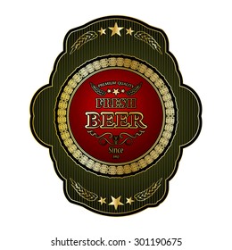 isolated beautiful fresh beer label design premium quality