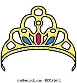 isolated beautiful princess tiara, vector illustration