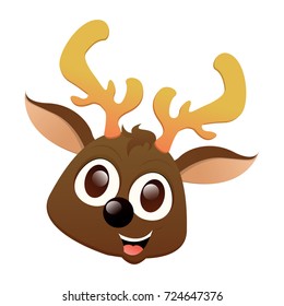 Isolated beautiful reindeer avatar on a white background, vector illustration
