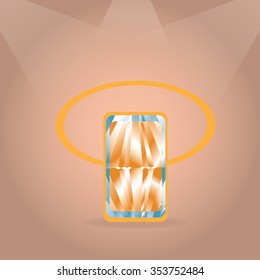 Isolated beautiful ring on a colored background
