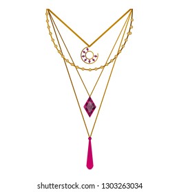 Isolated beauty necklace image. Vector illustration design