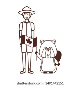 Isolated beaver animal and ranger design vector illustration