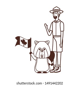 Isolated beaver animal and ranger design vector illustration