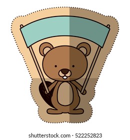 Isolated beaver cartoon design
