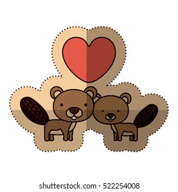 Isolated beaver cartoon design