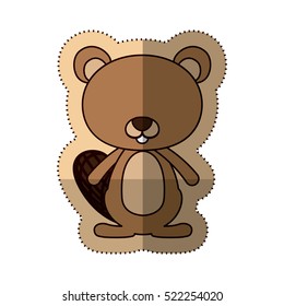 Isolated beaver cartoon design
