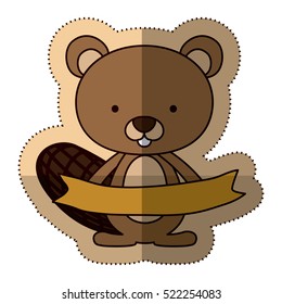 Isolated beaver cartoon design