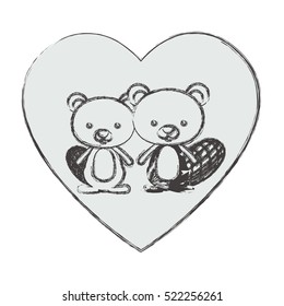 Isolated beaver cartoon design