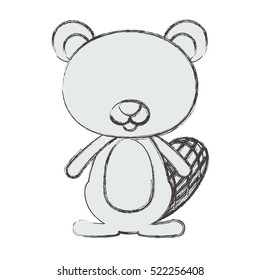 Isolated beaver cartoon design