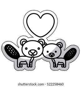 Isolated beaver cartoon design